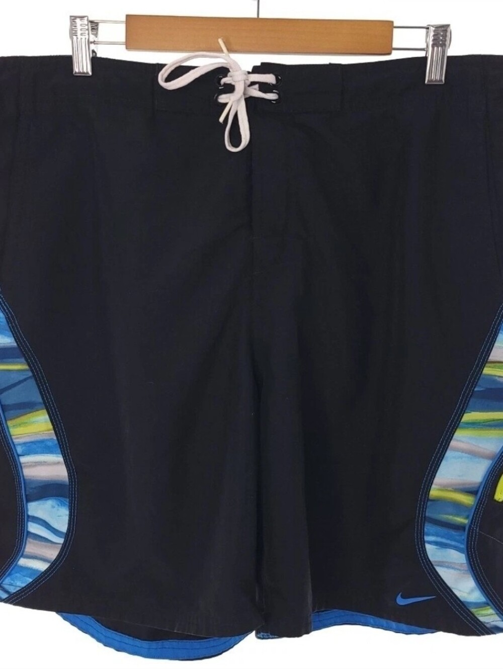 Nike Dri Fit Black Blue Swim Trunks Mens Size XL Inner Mesh